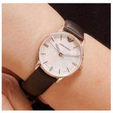 Emporio Armani Classic Quartz Mother of Pearl Dial Brown Leather Strap Watch For Women - AR1601 Authentic Buy Shop Now