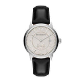 Burberry The Classic Horseferry Beige Dial Black Leather Strap Watch for Men - BU10000 Authentic Buy Shop Now