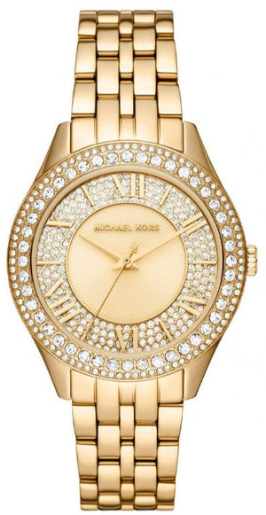 Michael Kors Harlowe Three-Hand Quartz Gold Dial Gold Steel Strap Watch For Women - MK4709 Authentic Buy Shop Now