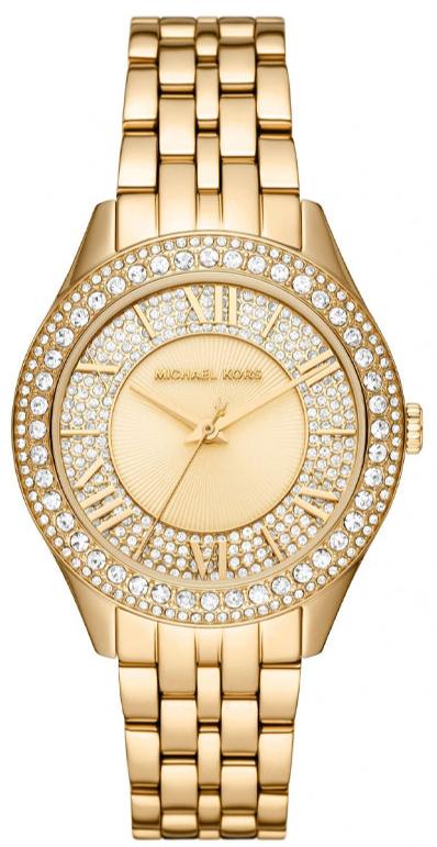 Michael Kors Harlowe Three-Hand Quartz Gold Dial Gold Steel Strap Watch For Women - MK4709 Authentic Buy Shop Now