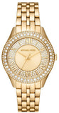 Michael Kors Harlowe Three-Hand Quartz Gold Dial Gold Steel Strap Watch For Women - MK4709 Authentic Buy Shop Now