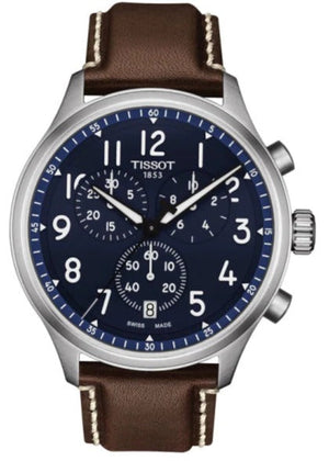 Tissot Chrono XL Vintage Blue Dial Brown Leather Strap Watch For Men - T116.617.16.042.00 Authentic Buy Shop Now