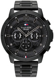 Tommy Hilfiger Classic Chronograph Black Dial Black Steel Strap Watch For Men - 1710494 Authentic Buy Shop Now