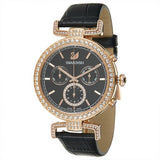 Swarovski Era Journey Chronograph Black Dial Black Leather Strap Watch for Women - 5295320 Authentic Buy Shop Now