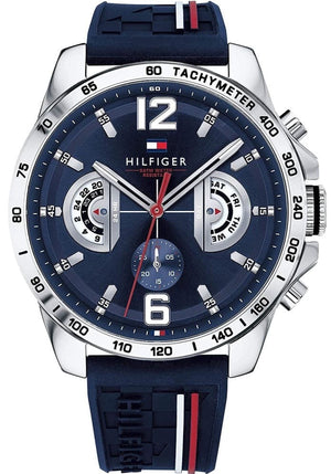 Tommy Hilfiger Decker Blue Dial Blue Rubber Strap Watch for Men - 1791476 Authentic Buy Shop Now