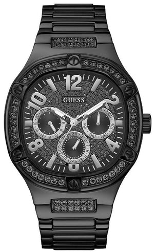 Guess Duke Glitz Crystals Black Dial Black Steel Strap Watch For Men - GW0576G3 Authentic Buy Shop Now