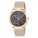 Calvin Klein Minimal Black Dial Rose Gold Mesh Bracelet Watch for Men - K3M22621 Authentic Buy Shop Now