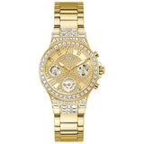 Guess Moonlight Multi Function Diamonds Gold Dial Gold Steel Strap Watch for Women - GW0320L2 Authentic Buy Shop Now
