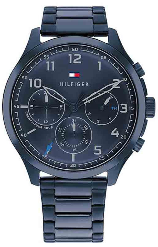 Tommy Hilfiger Asher Chronograph Blue Dial Blue Steel Strap Watch For Men - 1791853 Authentic Buy Shop Now