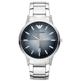 Emporio Armani Renato Quartz Blue Dial Silver Steel Strap Watch For Men - AR11182 Authentic Buy Shop Now