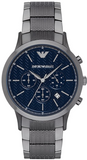 Emporio Armani Renato Chronograph Quartz Blue Dial Grey Steel Strap Watch For Men - AR2505 Authentic Buy Shop Now