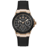 Guess Zena Chronograph Black Dial Black Rubber Strap Watch For Women - W1094L6 Authentic Buy Shop Now