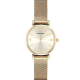 Emporio Armani Retro Gold Dial Gold Mesh Bracelet Watch For Women - AR1957 Authentic Buy Shop Now