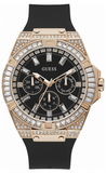 Guess Zeus Multifunction Crystals Black Dial Black Silicone Strap Watch For Men - GW0208G4 Authentic Buy Shop Now