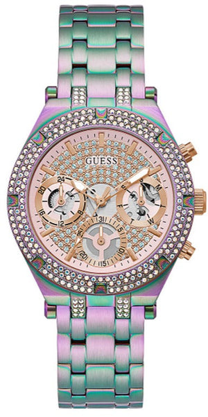 Guess Heiress Multifunction Diamonds Purple Dial Purple Steel Strap Watch for Women - GW0440L3 Authentic Buy Shop Now