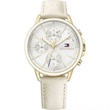 Tommy Hilfiger Carly Silver Dial Cream Leather Strap Watch for Women - 1781790 Authentic Buy Shop Now