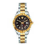 Versace Hellenyium GMT Black Dial Two Tone Steel Strap Watch for Men - V11040015 Authentic Buy Shop Now