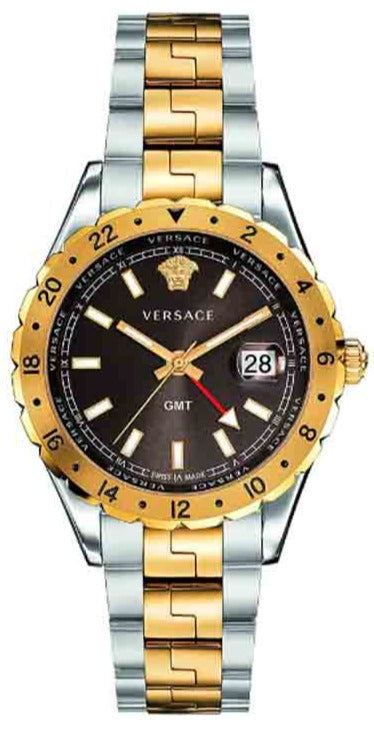 Versace Hellenyium Quartz Brown Dial Two Tone Steel Strap Watch For Men - V11040015 Authentic Buy Shop Now