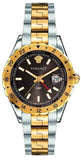 Versace Hellenyium Quartz Brown Dial Two Tone Steel Strap Watch For Men - V11040015 Authentic Buy Shop Now