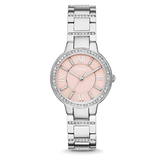 Fossil Virginia Pink Dial Silver Steel Strap Watch for Women - ES3504 Authentic Buy Shop Now