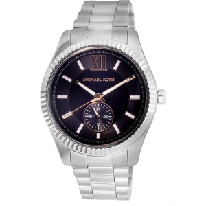 Michael Kors Lexington Quartz Black Dial Silver Steel Strap Watch For Women - MK8946 Authentic Buy Shop Now