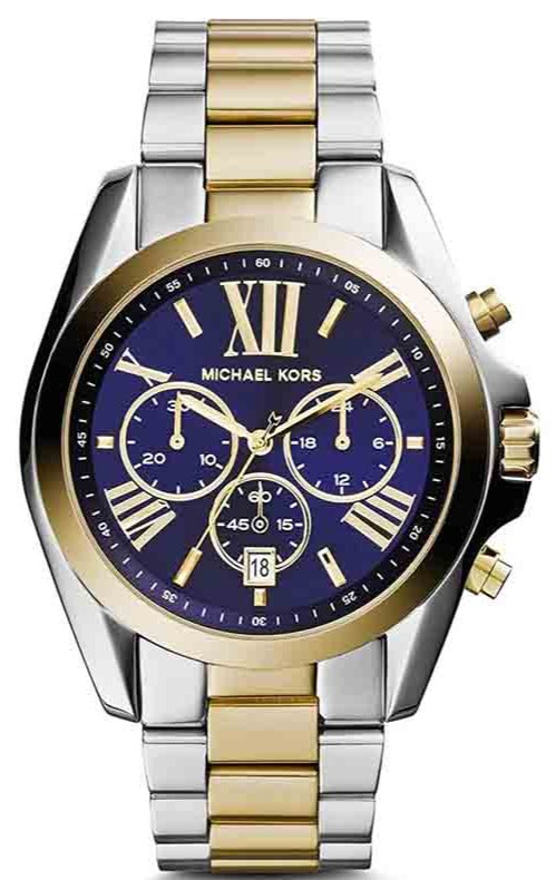 Michael Kors Bradshaw Blue Dial Two Tone Steel Strap Watch for Women - MK5976 Authentic Buy Shop Now