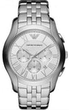Emporio Armani Velente Chronograph Quartz Silver Dial Silver Steel Strap Watch For Men - AR1702 Authentic Buy Shop Now