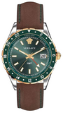 Versace Hellenyium Green Dial Brown Leather Strap Watch for Men - V11090017 Authentic Buy Shop Now