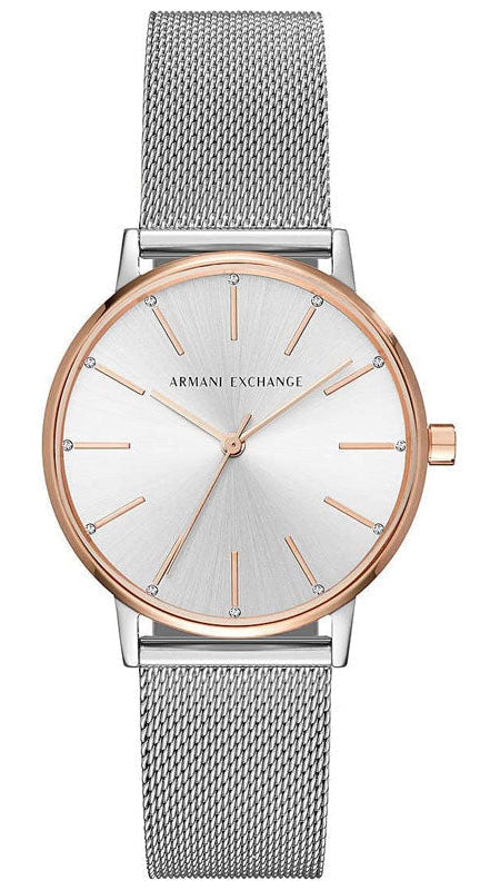 Armani Exchange Lola Analog White Dial Silver Mesh Strap Watch For Women - AX5537 Authentic Buy Shop Now