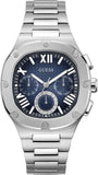 Guess Headliner Multifunction Blue Dial Silver Steel Strap Watch For Men - GW0572G1 Authentic Buy Shop Now