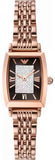 Emporio Armani Gianni T-Bar Analog Crystal Brown Dial Rose Gold Steel Strap Watch For Women - AR11407 Authentic Buy Shop Now