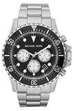 Michael Kors Everest Chronograph Black Dial Silver Steel Strap Watch For Men - MK8256 Authentic Buy Shop Now