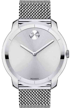 Movado Bold Silver Dial Silver Mesh Bracelet Watch For Men - 3600260 Authentic Buy Shop Now