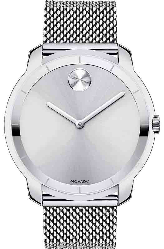 Movado Bold Silver Dial Silver Mesh Bracelet Watch For Men - 3600260 Authentic Buy Shop Now