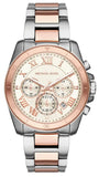 Michael Kors Brecken Chronograph White Dial Two Tone Steel Strap Watch For Women - MK6368 Authentic Buy Shop Now