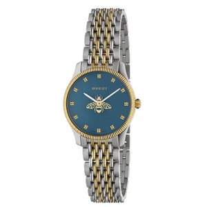 Gucci G Timeless Quartz Blue Dial Two Tone Steel Strap Watch For Women - YA1265029 Authentic Buy Shop Now