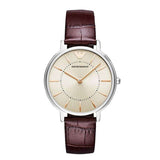Emporio Armani Dress Quartz Silver Dial Brown Leather Strap Watch For Women - AR11063 Authentic Buy Shop Now