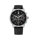 Tommy Hilfiger Kyle Quartz Black Dial Black Leather Strap Watch for Men - 1791630 Authentic Buy Shop Now
