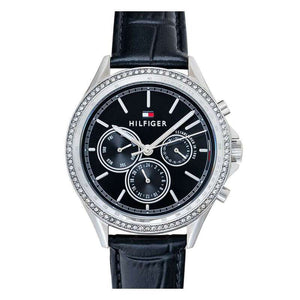 Tommy Hilfiger Ari Diamonds Black Dial Black Leather Strap Watch for Women - 1781981 Authentic Buy Shop Now