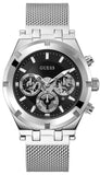Guess Continental Quartz Black Dial Silver Mesh Strap Watch For Men - GW0582G1 Authentic Buy Shop Now