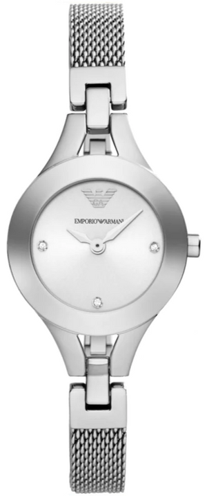 Emporio Armani Quartz Silver Dial Silver Steel Strap Watch For Women - AR7361 Authentic Buy Shop Now