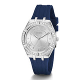 Guess Cosmo Diamonds Silver Dial Blue Rubber Strap Watch for Women - GW0034L5 Authentic Buy Shop Now