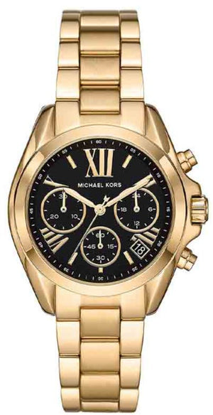 Michael Kors Bradshaw Chronograph Black Dial Gold Steel Strap Watch For Women - MK6959 Authentic Buy Shop Now