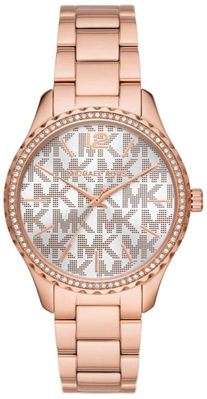 Michael Kors Layton Three Hand Silver Dial Rose Gold Steel Strap Watch For Women - MK7297 Authentic Buy Shop Now