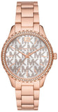 Michael Kors Layton Three Hand Silver Dial Rose Gold Steel Strap Watch For Women - MK7297 Authentic Buy Shop Now