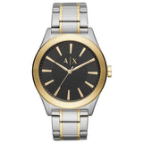 Armani Exchange Nico Analog Black Dial Two Tone Steel Strap Watch For Men - AX2336 Authentic Buy Shop Now