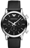 Emporio Armani Dress Analog Black Dial Black Leather Strap Watch For Men - AR8029 Authentic Buy Shop Now