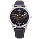 Emporio Armani Analog Automatic Black Dial Black Leather Strap Watch For Men - AR60040 Authentic Buy Shop Now