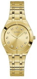 Guess Crystalline Diamonds Gold Dial Gold Steel Strap Watch for Women - GW0114L2 Authentic Buy Shop Now