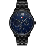 Tommy Hilfiger Damon Quartz Chronograph Blue Dial Black Steel Strap Watch for Men - 1791454 Authentic Buy Shop Now
